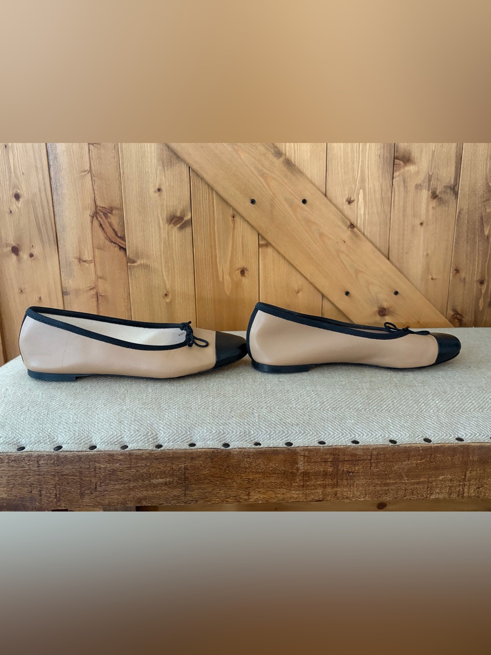 J. Crew Cap Toe Ballet Flats in Tan and Black | Size 8 - Picture 5 of 10